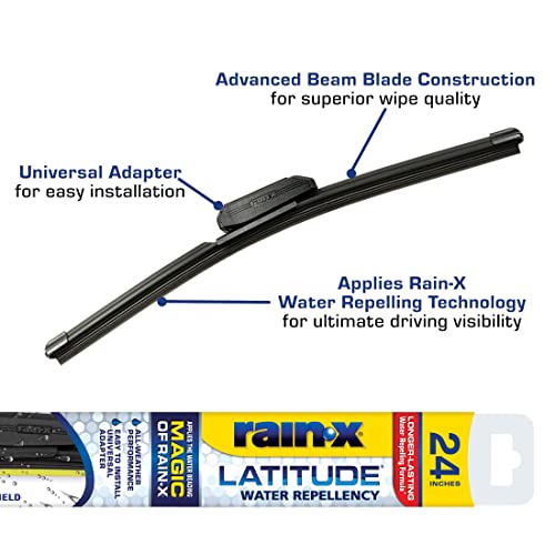 Rain-X 5079280-2 Latitude 2-In-1 Water Repellent Wiper Blades, 24 Inch Windshield Wipers (Pack Of 1), Automotive Replacement Windshield Wiper Blades thumb #1