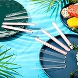 Palillos para manualidades reutilizables acrílicos con palitos de helado con espejo, palitos de helado, enanitos de fruta, palitos de helado para dulces, postres, chocolate, hechos a mano, oro rosa +