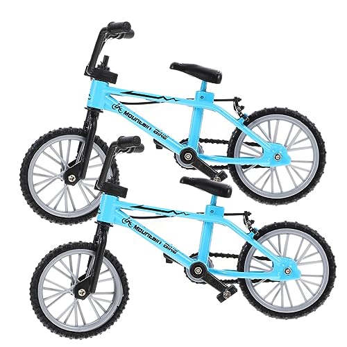 Amosfun-2st-Fahrrad-Buero-Dekoration-Mini-Bike-Modell-Simuliertes-Fingerfahrraeder-Buerodeko-Puppenzubehoer-Miniatur-moebellandschaft-Modelle-Essen-Spielen-Legierung-Spielzeug