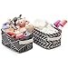 EZOWare 6 Pcs Small Foldable Storage Bins Baskets, Collapsible Linen Canvas Fabric Organizer Containers with Handles for Nursery Kids Toddlers - Multi, 10 x 6.5 x 5 inch