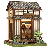 Fsolis Book Nook Japan, Kits de Manualidades para Adultos, Puzzles de Madera 3D, Casa de Té Japonesa, Decoración para Estanterías, Regalos para la Familia (Kirishima Cha-an)