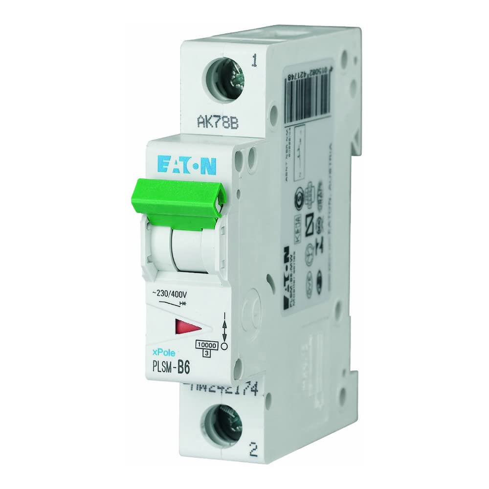 EATON PLSM-C6-MW Interruptor Magnetotérmicos, 1P, Curva C, 6A, 7.5cm x 1.75cm x 8.0cm