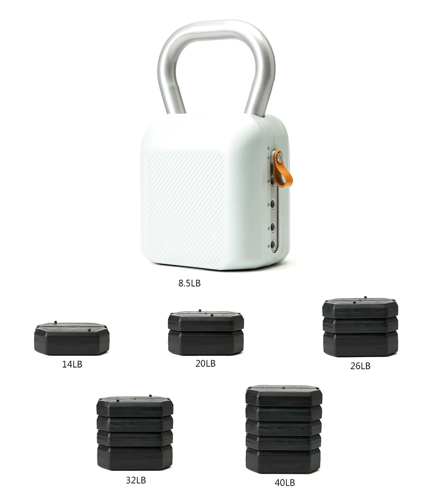 Kettlebell regolabile 18,1 kg - 6 in 1 peso libero, regolabile da 3,9 kg 7,3 kg 9,1 kg 11,8 kg 14,5 kg 18,1 kg per allenamento di forza, allenamento fitness ed esercizi di palestra a casa