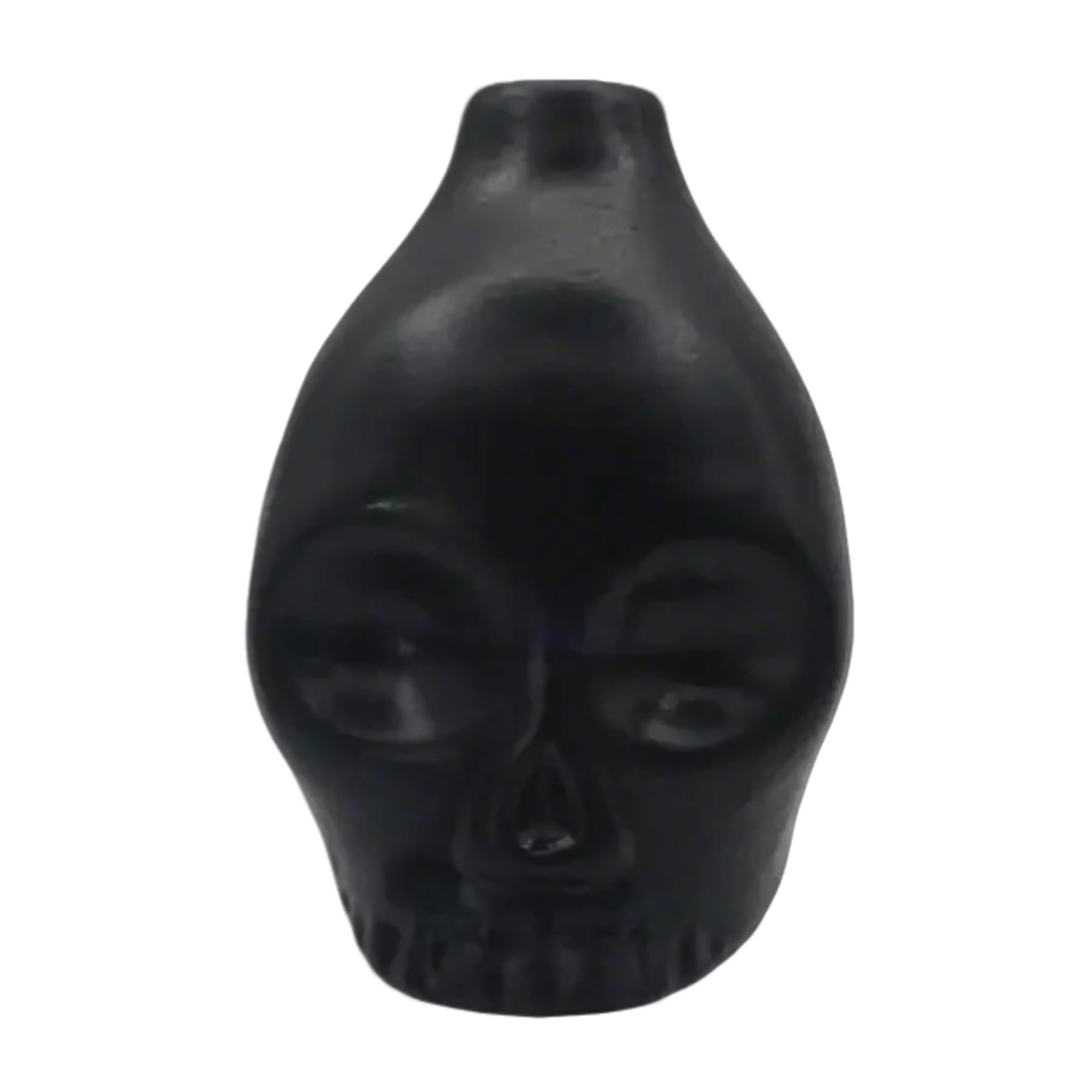 Sifflet de mort aztèque – Sifflet de mort en céramique fabriqué à la main pour des cris terrifiants, parfait pour Halloween et Dia De Los Muertos – Sifflet aztèque authentique (noir)