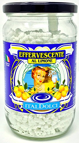 Italdolci Lemon Flavor Effervescent Antacid 250g Glass Jar (Effervescente Al Limone)