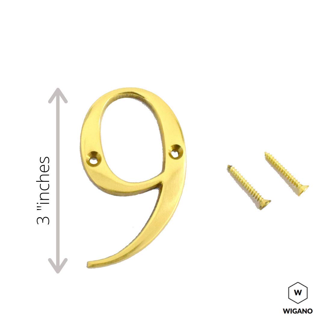 Brass House Numbers - 3" Floating Alphabet -3