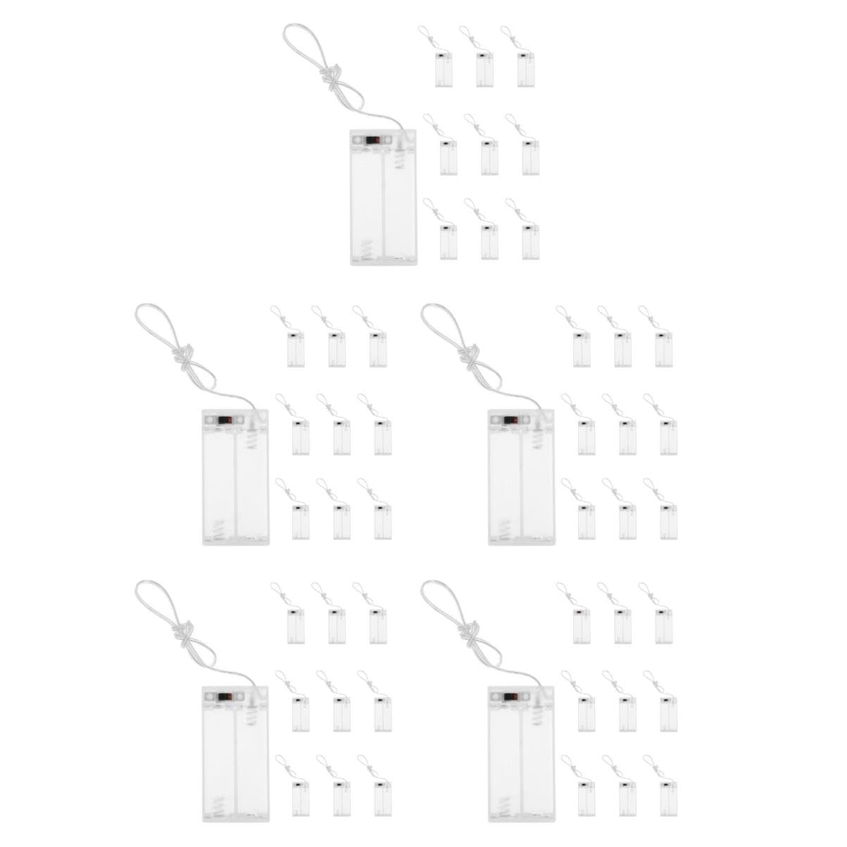 Mipcase 5 Set Stringa Di Luce Scatola Della Batteria Custodia Della Batteria Porta Aa Guscio Della Trasparente Abs 10 pezzi * 5