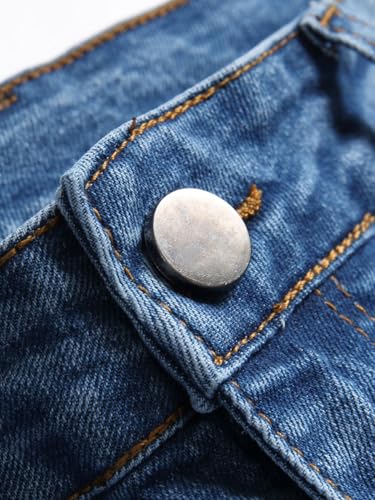 Mens Jeans Slim Fit Stretchy Straight Leg Streetwear Light Wash Summer Skinny Ripped Jeans4