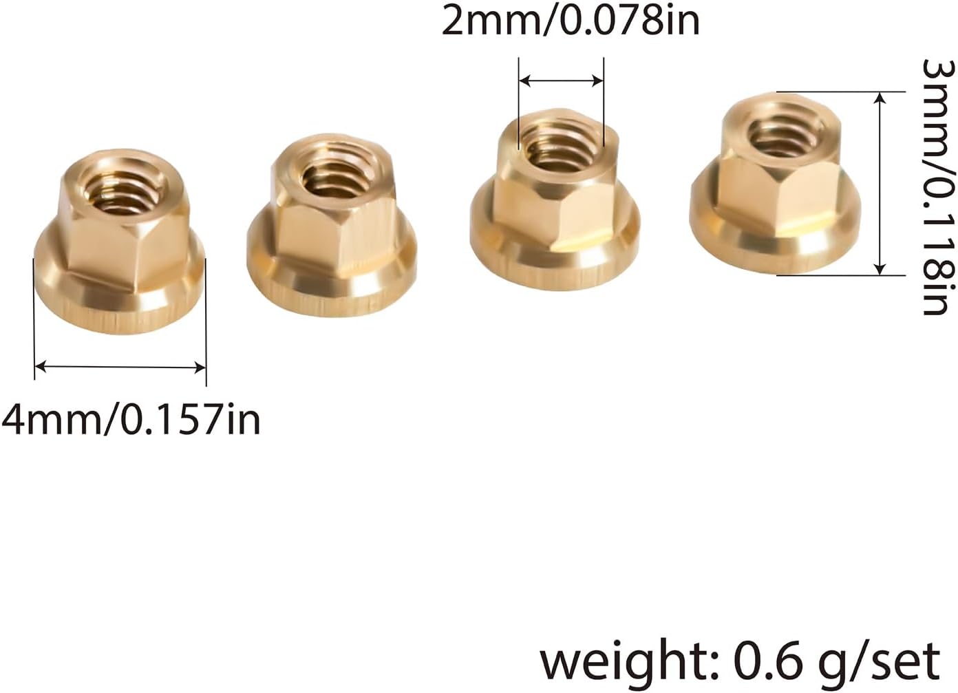 Brass Wheel Adapter Weights for AXIAL SCX30 Ford Bronco 4X4 SCX30 Jeep Wrangler JLU 4X4 RC Crawler Car Upgrade Part