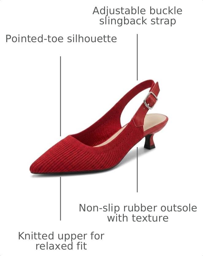 Image of youngshow Women's Slingback Kitten Heels for Work