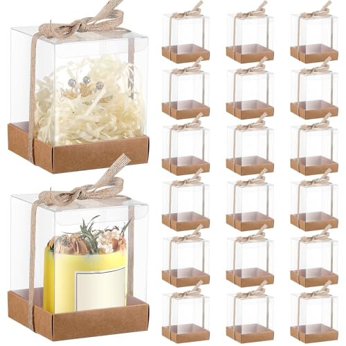 Cunno Halloween Ghost Candle Gift Package Transparent, Brown, 24 Set