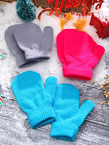 Sumind 12 Pairs Kids Mitten Knitted Toddler Mittens Winter Warm Stretch Gloves Infant Mitten Gloves For Boys Girls (Bright Colors) #TOP6