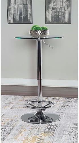 Miniatura 5 de Powell Muebles Linon Jolie Mesa de metal y vidrio en cromo