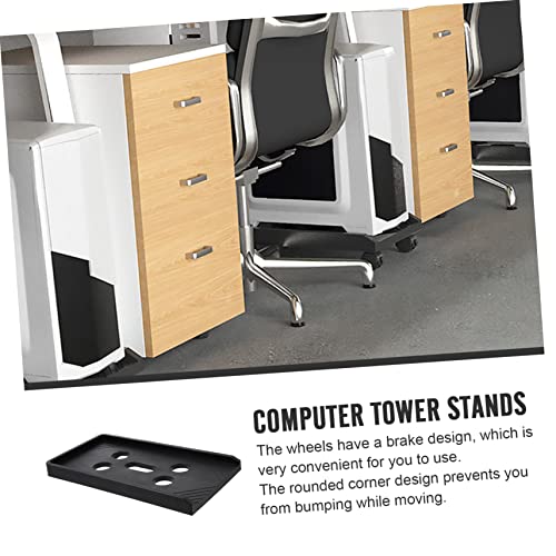 Soporte móvil para CPU jojofuny con ruedas bloqueables, carrito ajustable en altura para torre de computadora para escritorio, fácil de limpiar para uso en oficina o casa miniatura 2