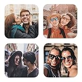 ❀ Multiuso - Hay 4 formas diferentes (cuadrado/redondo/hexágono/octágono). Los posavasos personalizados con medidas de 10 cm de largo x 10 cm de ancho y un grosor de 0,17 cm son adecuados para casi todos los tipos de vasos, tazas, etc.