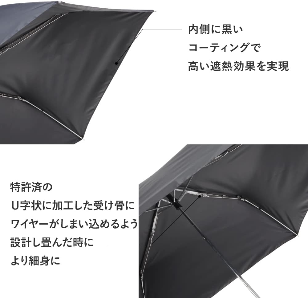 Waterfront 折りたたみ傘 日傘兼用雨傘 ポケフラットサンシェイド ブラック 50cm 軽量コンパクト UVカット 99.9% ユニセックス S350-0773BK1-B9