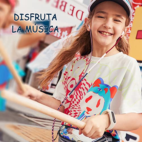 Urizons 3.5Mm Wocen Cord Earbuds Headphones With Mic -Ture Noise Isolating Wired Earphones With Powerful Heavy Bass Stereo, Compatible With Android, Iphone, Ipad, Laptops(Us National Flag Color) #TOP2