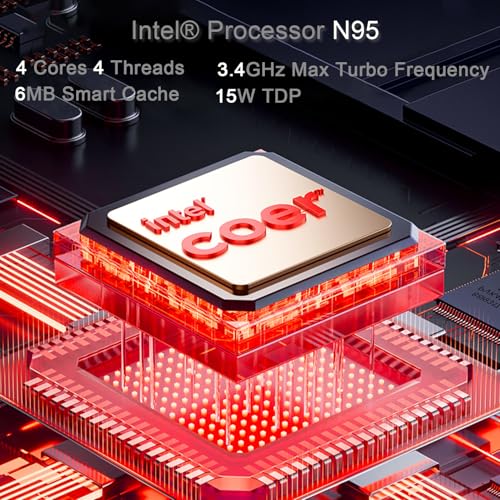 Image of 16 inch Laptop, Win11,16GB DDR4 512GB Gaming Laptops with Intel N95 Quad-Core Processor,Fingerprint Unlock Backlit Keyboard,1920P FHD Display,180 Opening,WiFi 5GHz,USB3.0,Long Battery Life