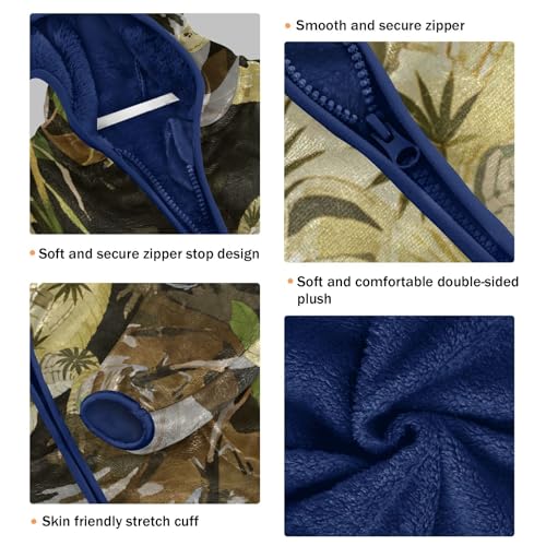 Crocodile in Water with Plants Toddler Fleece Jacket Girl Boys Hooded Fleece Jacket Coat Warm Outwear Zip-up 3-10T3