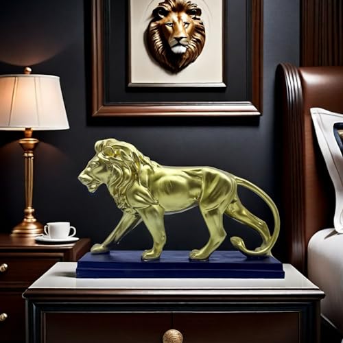 Estatua león Feng Shui de resina 11 pulgadas miniatura 2