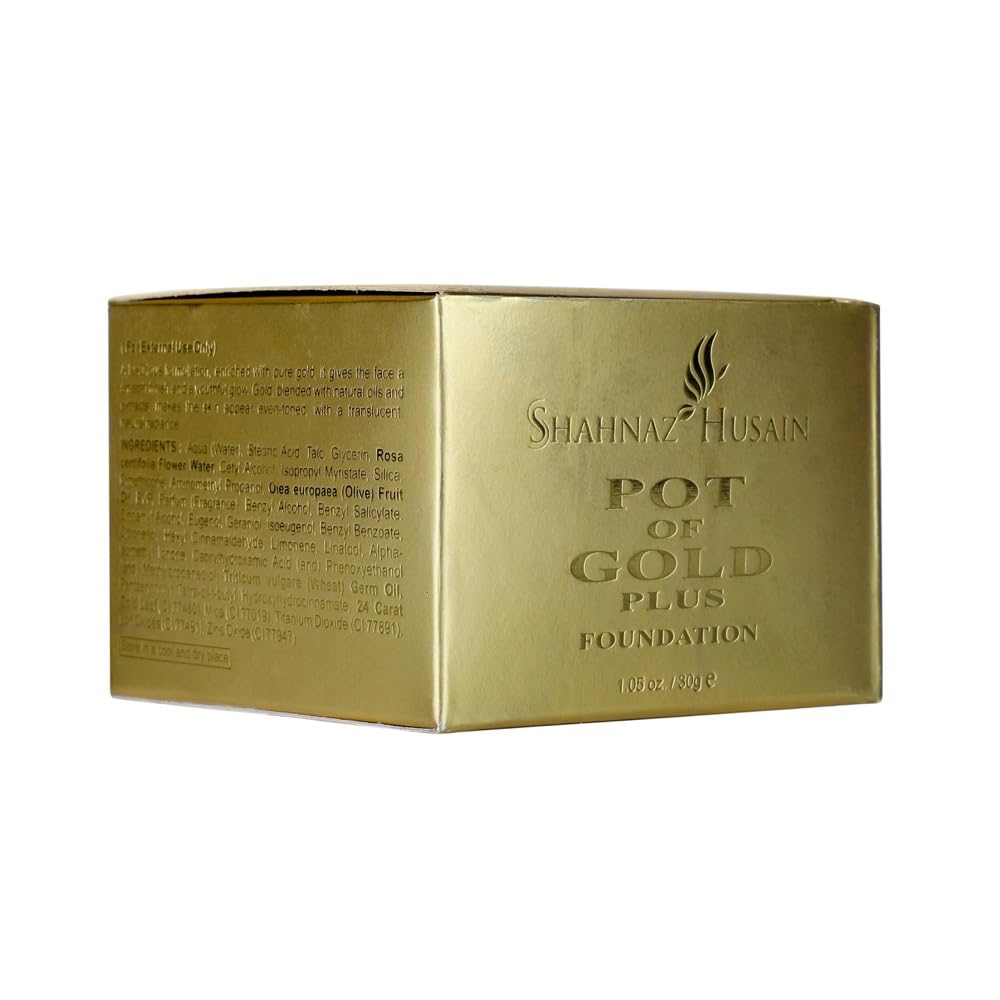 Shahnaz Husain Pot Of Gold Plus Foundation | Enriched With Pure Gold | Smooth Finish & Youthful Glow | 30g-picture-37
