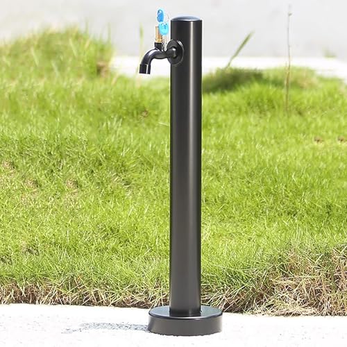 Columna de Agua para jardín Exterior con Grifo, Grifo Independiente de una Sola Salida, diseño con Cerradura, fácil instalación, Material Grueso y Duradero, Base Redonda Estable (Grande)