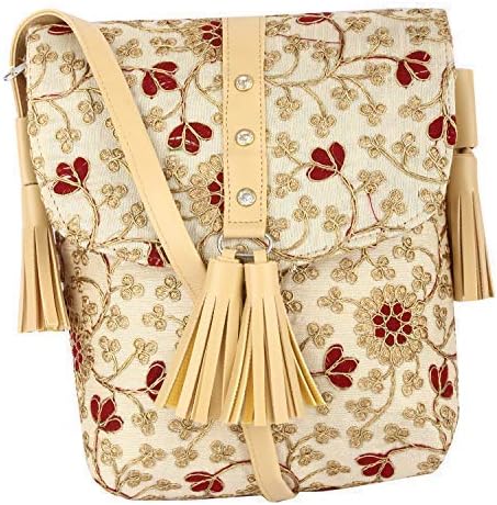 Sontronix Women's Silk Rajasthani, Gujarati, Jaipuri Embroidered Clutch Handbag (BPC121, Green)