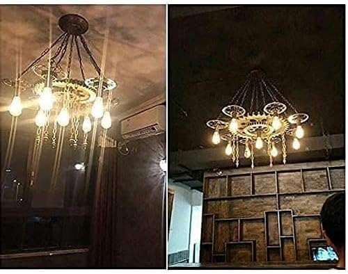 Table lustre personnalisé rétro E27 et suspension industrielle 6 têtes