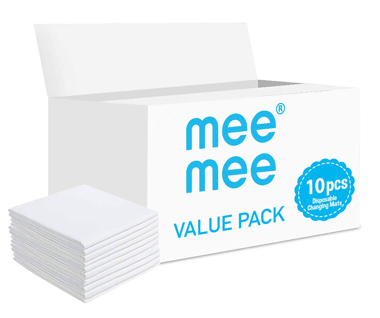 MeeMeeDisposable Changing Mats, 10 Counts, Baby Diaper mat, Changing pad, Nappy pad, Pet Training pad