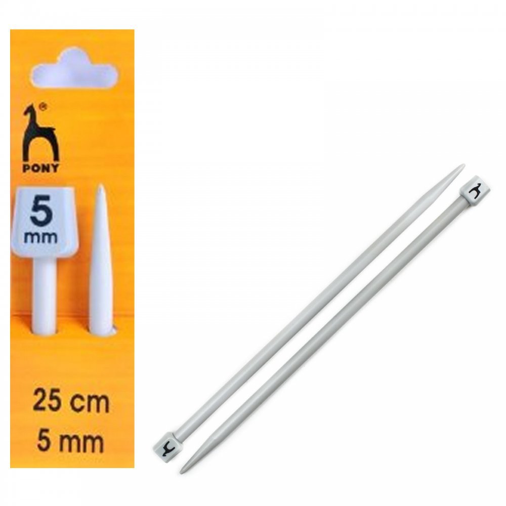 Pony Single Ended Classic Knitting Pins - 25Cm x 5.00mm