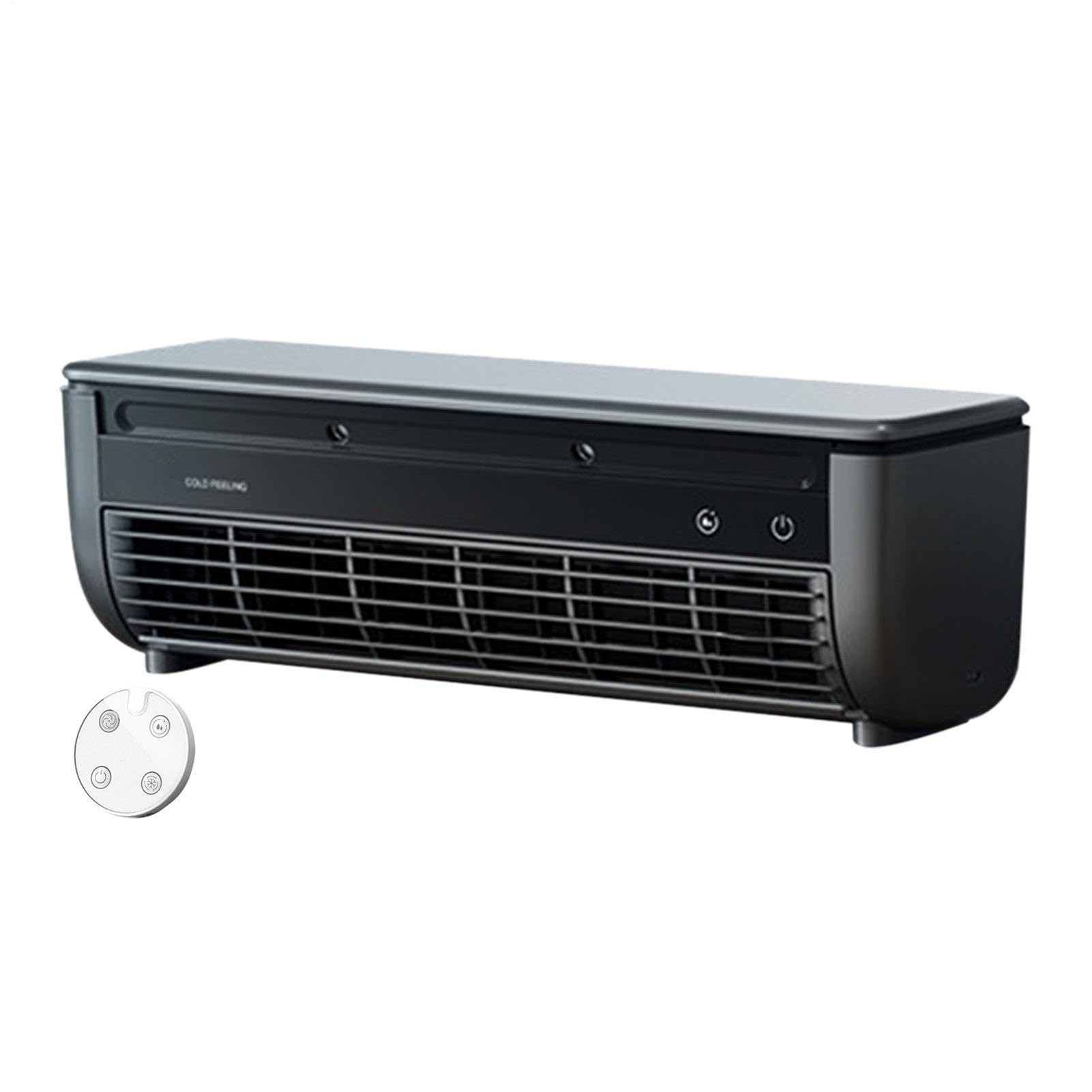 Wall Mounted Fan With Fast Cooling | 33.2x10.2x10.7cm Unit Wall Mounted With Charging Cable And Remote Control | Three Speeds No Drilling Mini AirConditioner