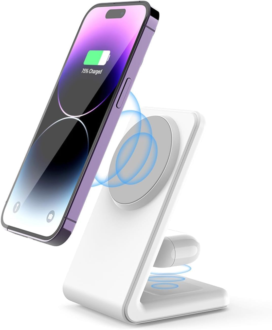 Magnetic Wireless Charger 2 in 1 - YMY 15W Qi Wireless Charging Station, Designed for MagSafe Charger Stand Compatible with iPhone 17/16/15/14/13/12/11 Pro Max Series, Airpods 4/3/2/Pro 2
