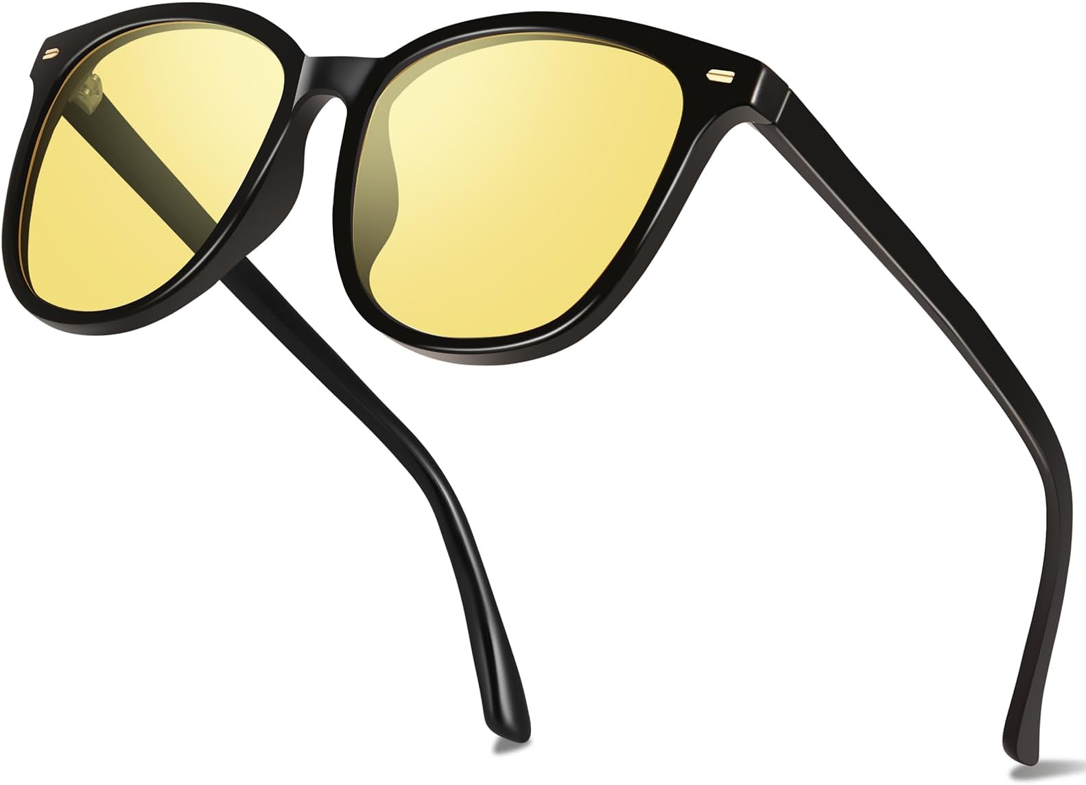 Polarized Night Vision Glasses for Women Driving Yellow Lens Reduce Glare Safety Nighttime UV400 Protection