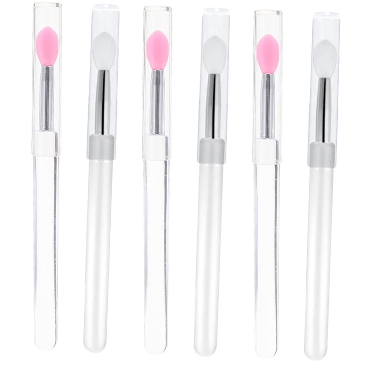 LIFKOME Lip Applicators Set 6pcs Lidded Lipstick Makeup Lid Lipstick Brush Applicator Silicone Eyeshadow Tool Portable Lip Makeup Smooth Application