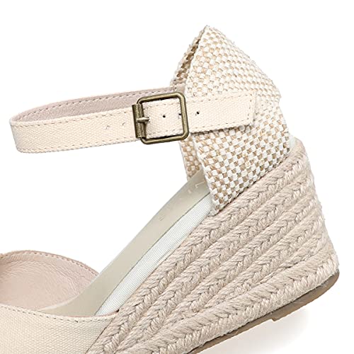 Image of Women's Espadrille Wedge Sandals Closed Toe Lace-Up Shoes