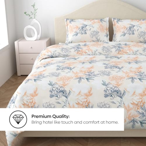 Image of Rivermoor Ultrasoft Bedsheet for Double Bed | Queen Size Bed Sheet with 2 Pillow Covers | 88 x 96 Inches | Breathable & Hypoallergenic | French Cream