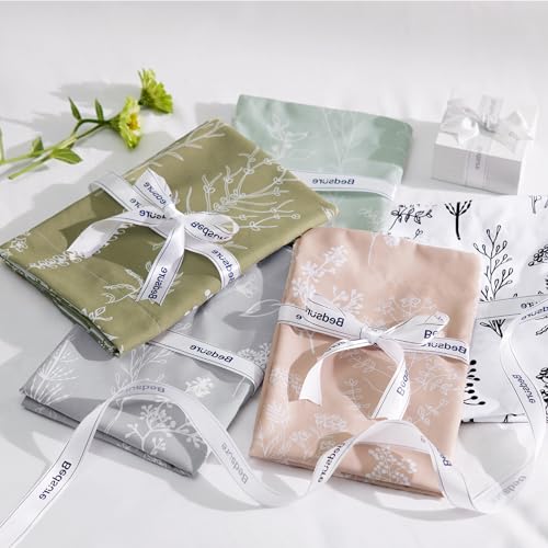 Image of Bedsure Duvet Cover Queen Size - Reversible Olive Green Queen Duvet Cover Set with Zipper Closure, 3 Pieces Floral Patterned Bedding Set with 8 Corner Ties and 2 Pillow Shams