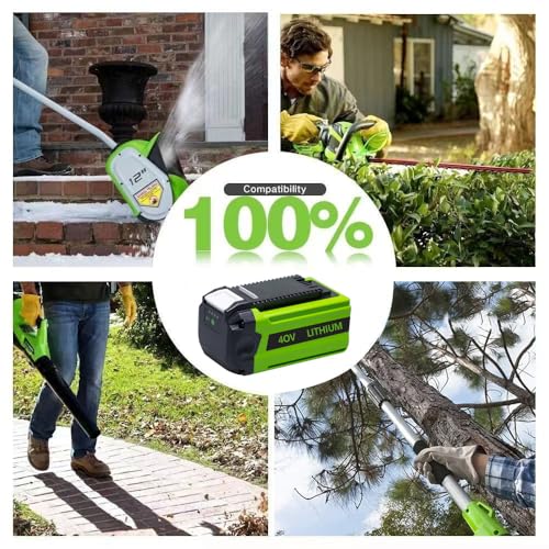 Batería de repuesto de 80V para herramientas Greenworks pack de 2 unidades GBA80400 de 4.0Ah 2