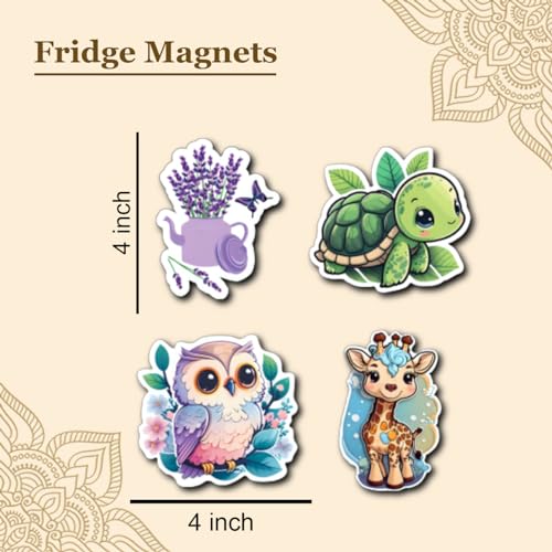Image of BENAVJI Printed MDF Wooden Tea Food Quotes Funny & Intellectual Fridge Magnets - Set of 4 (Color-3)