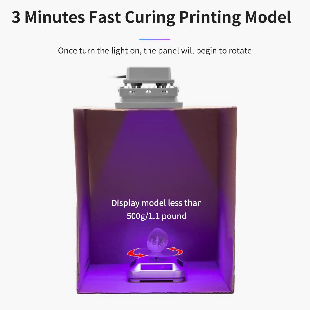 review Creality 3D Printer UV Resin Curing Light, with Solar Turntable 360°Rotating Stand for SLA DLP LCD 3D Printer Solidify Photosensitive Resin, DIY Curing Enclosure
