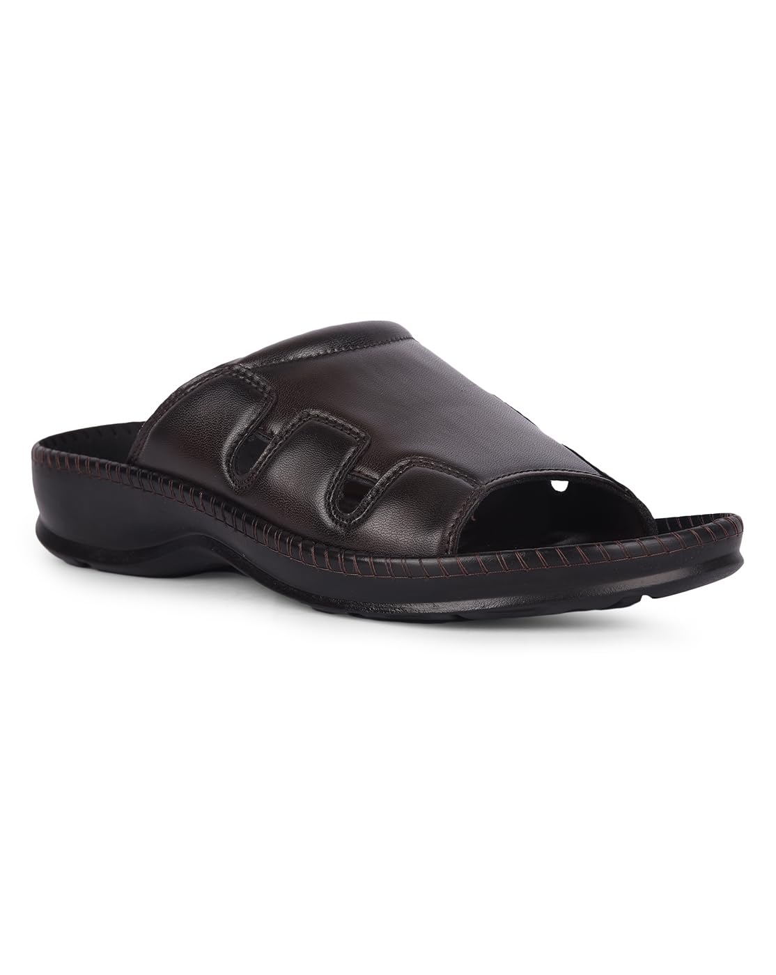 Coolers Meta-2 Slippers for Man | Leather Slippers for Men | Slip On Chappal for Men | Comfortable Flat Slipper | Gents Slipper for Home, Office & Travel Comfortable Fit for Every Occasion-image-32