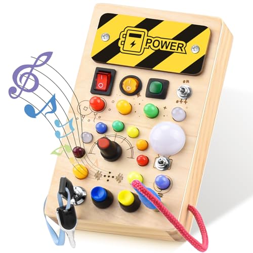 YIKANWEN Montessori Busy Board Da 1-4 Anni, Giocattolo in Legno