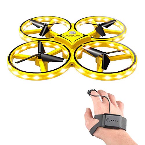 lesgos - Mini Drone radiocomandato per Bambini, Girevole a 360°, con 32 luci LED, Quadcopter Interactive Infrared Induction Flying Toys, Giocattolo telecomandato a Mano per Bambini