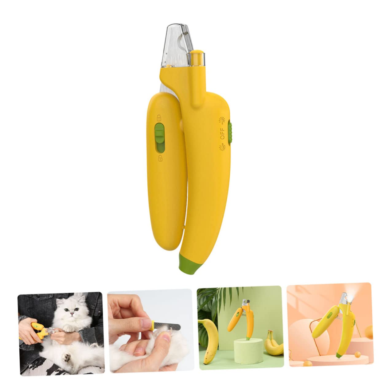 2pezzi Tagliaunghie per LED Strumento per Unghie Design e Affilata per Tagli Precisi Piccole Giallo