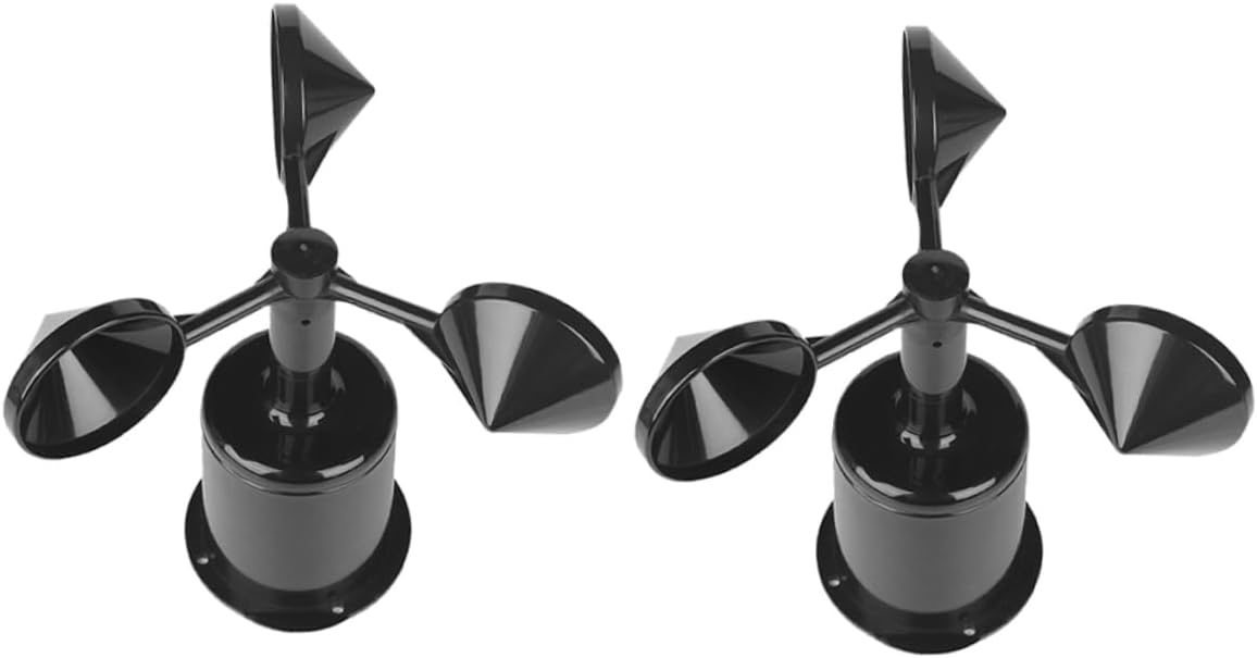 Anemometer Black 2Pcs Wear Resistant Wind Indicator Shell ABS