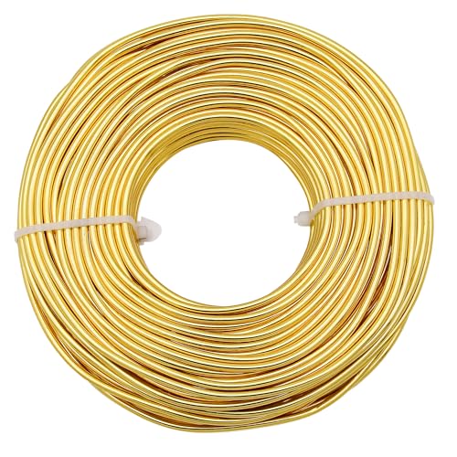 YTKavq Aluminum Craft Wire 20 Gauge Gold Wire for Jewelry Making DIY Crafts & Floral Design - Soft Bendable Metal Wire Perfect Alternative to Copper Wire (100FT)