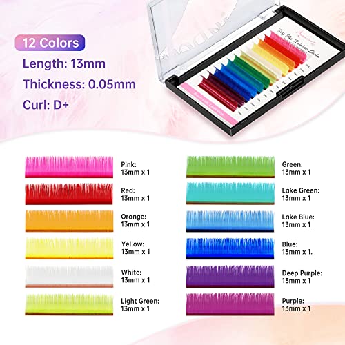DIY Colored Lash Extensions 12 Colors - Image 3