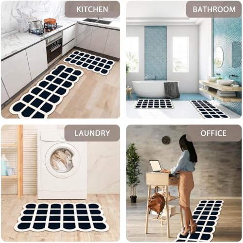 Image of Kitchen Anti Slip Mat for Floor, Waterproof Washable Kitchen Mats, Non Slip Kitchen Floor Mats for Home, Soft Mats for Kitchen, Kitchen Mats for Floor Anti Slip (Fancy Black Ladder)