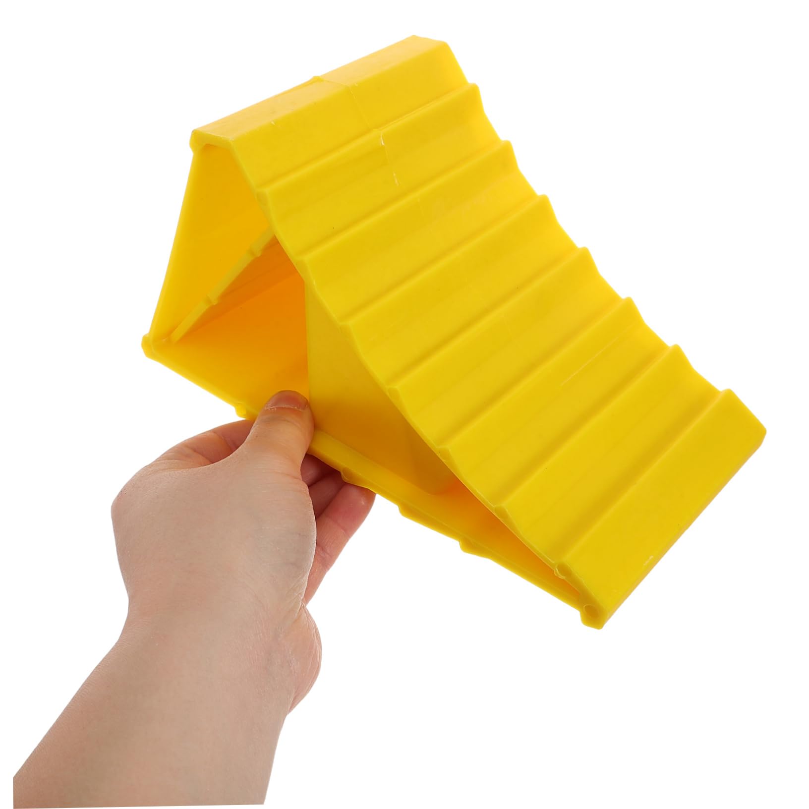 TOYANDONA Calzos para Ruedas de Coche Portátiles 1 Par de Plástico Amarillo