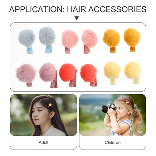 Lurrose 12 Pcs Presilhas de Cabelo Com Pom Pom Presilhas de Cabelo para Crianças Grampo de Cabelo Bo